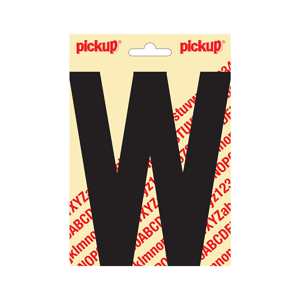 Pickup plakletter 150mm zwart nobel letter - W