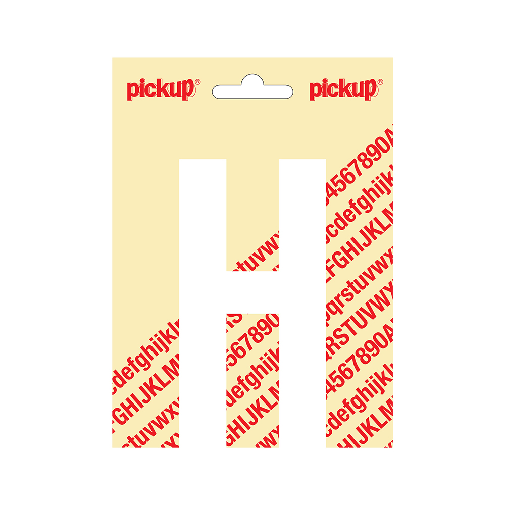 Pickup plakletter 120mm wit nobel letter - H