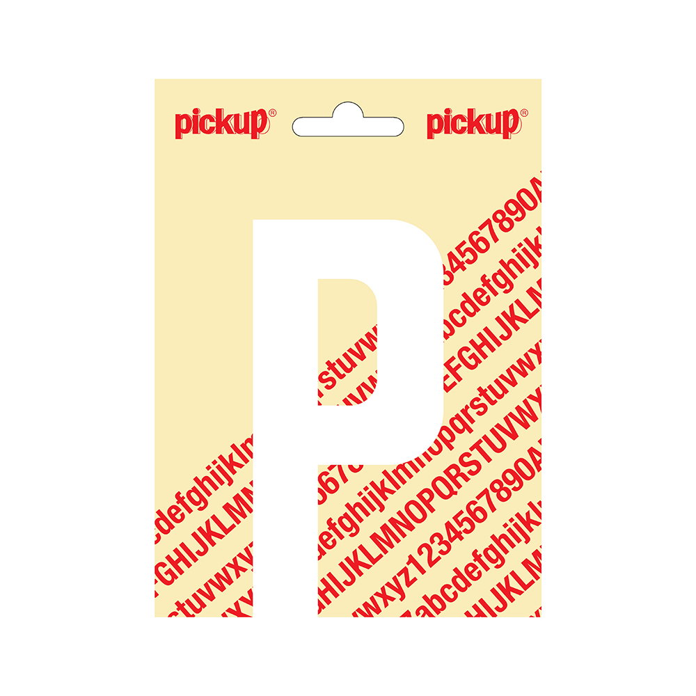 Pickup plakletter 120mm wit nobel letter - P