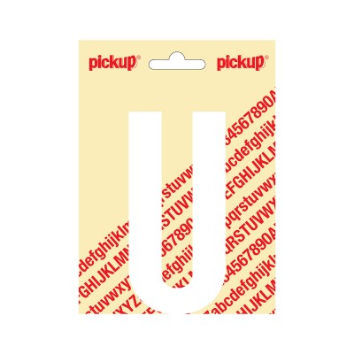 Pickup plakletter 120mm wit nobel letter - U