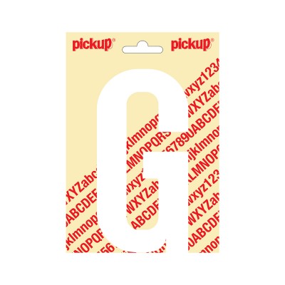 Pickup plakletter 150mm wit nobel letter - G