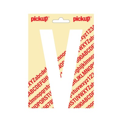 Pickup plakletter 150mm wit nobel letter - V