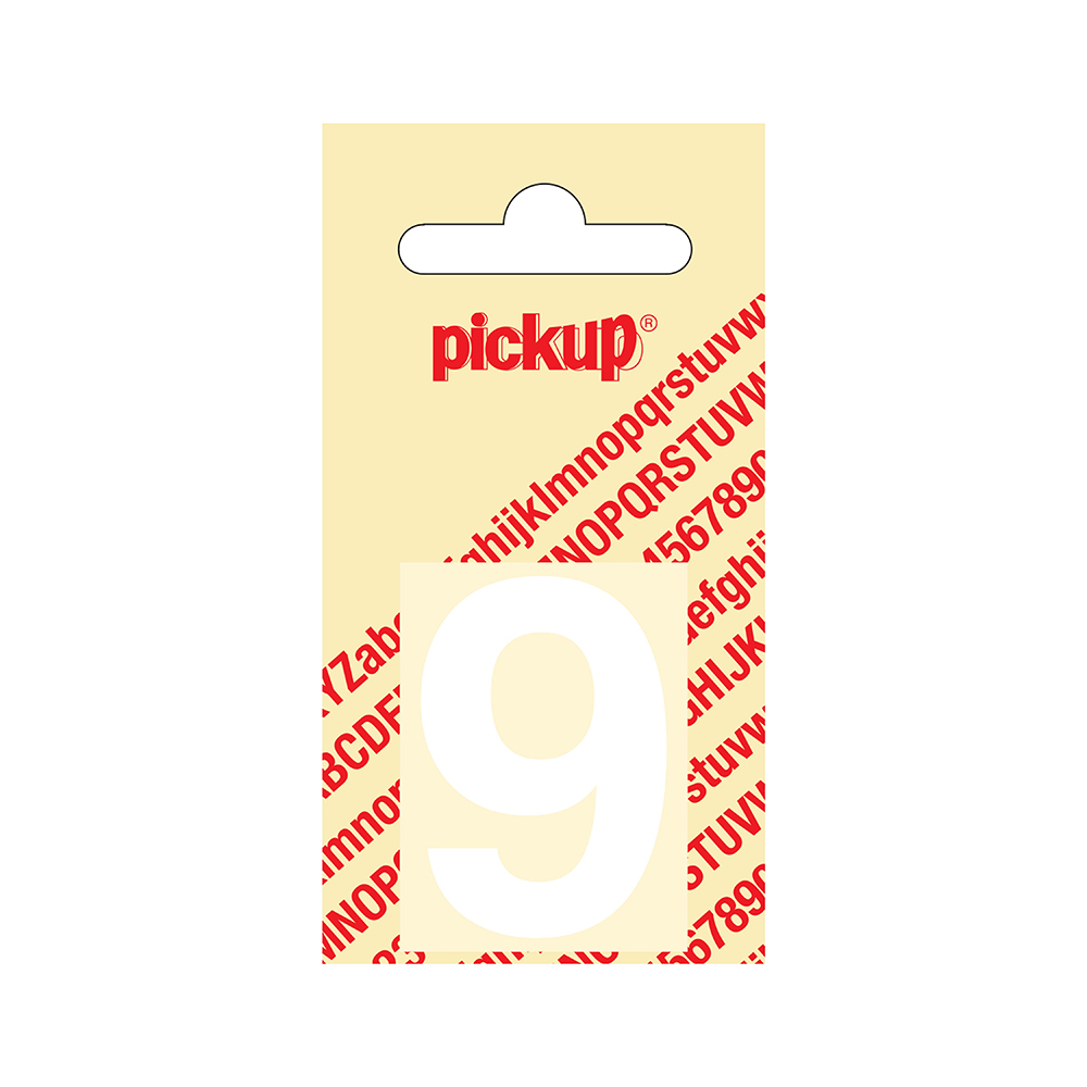 Pickup plakletter 40mm wit helvetica cijfer - 9