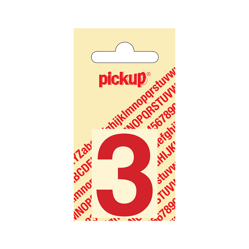 Pickup plakletter 40mm rood helvetica cijfer - 3