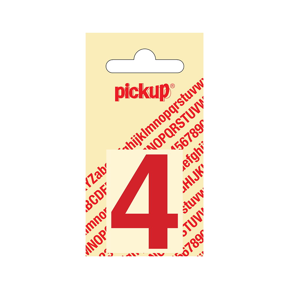 Pickup plakletter 40mm rood helvetica cijfer - 4