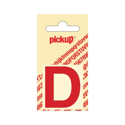 Pickup plakletter 40mm rood helvetica letter - D