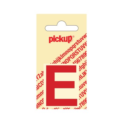 Pickup plakletter 40mm rood helvetica letter - E
