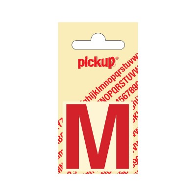 Pickup plakletter 40mm rood helvetica letter - M