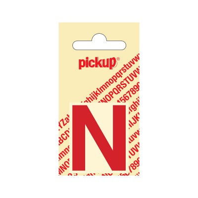 Pickup plakletter 40mm rood helvetica letter - N