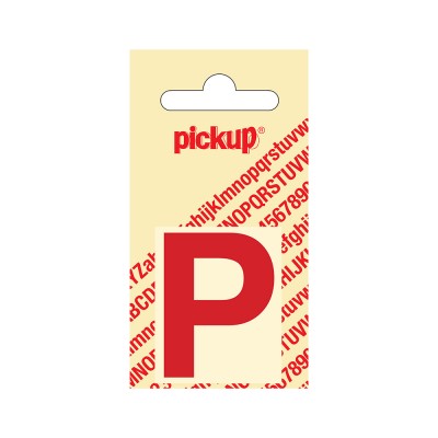 Pickup plakletter 40mm rood helvetica letter - P