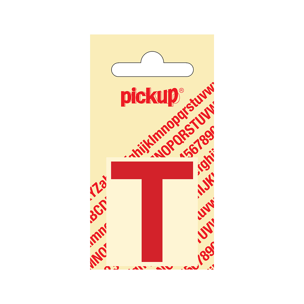 Pickup plakletter 40mm rood helvetica letter - T