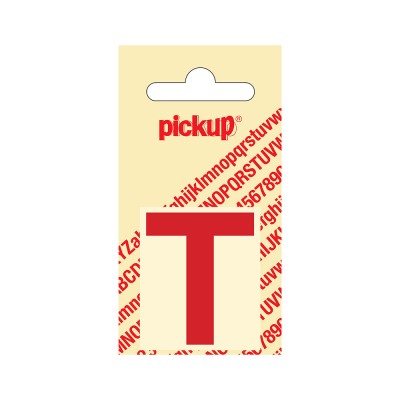 Pickup plakletter 40mm rood helvetica letter - T