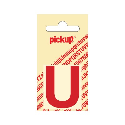 Pickup plakletter 40mm rood helvetica letter - U