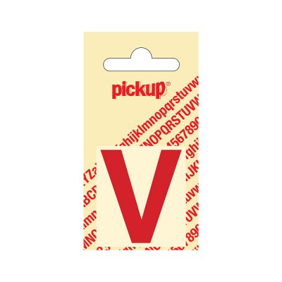 Pickup plakletter 40mm rood helvetica letter - V