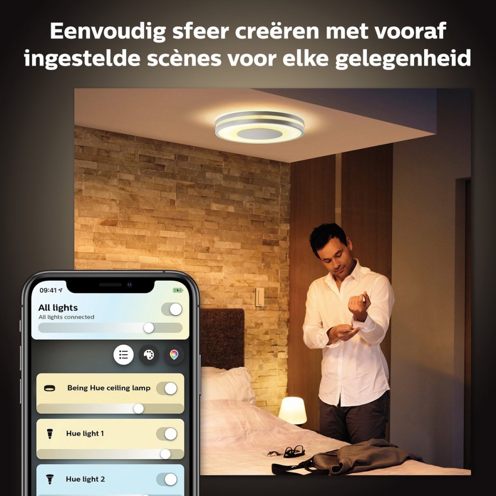 Philips Hue Being plafondlamp - White Ambiance - aluminium - Bluetooth - incl. 1 dimmer switch