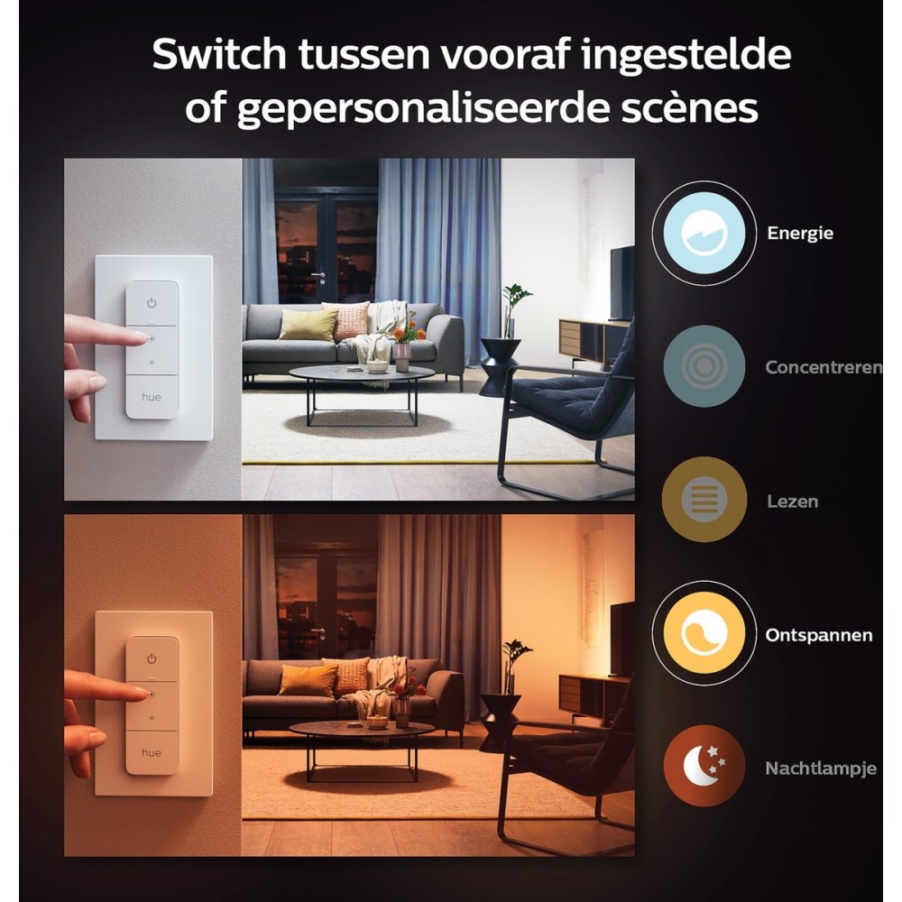 Philips Hue Being plafondlamp - White Ambiance - aluminium - Bluetooth - incl. 1 dimmer switch