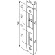 Nemef Hoeksluitplaat - afgerond - 135 x 24 x 12 mm (LxBxH/B+LIP) - staal verzinkt - HP1266 - din links