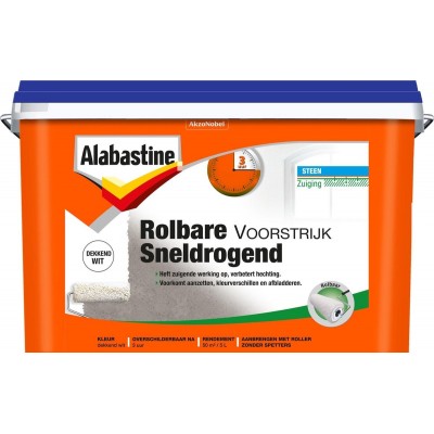Alabastine Rolbare Voorstrijk Sneldrogend - Dekkend Wit - 5 liter