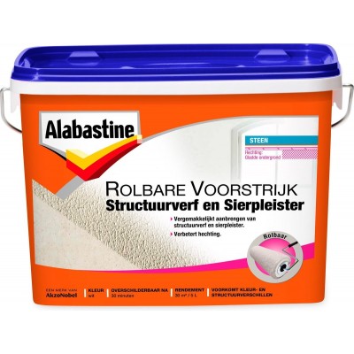 Alabastine Rolbare Voorstrijk Structuur & Sierpleister - Wit - 5 liter