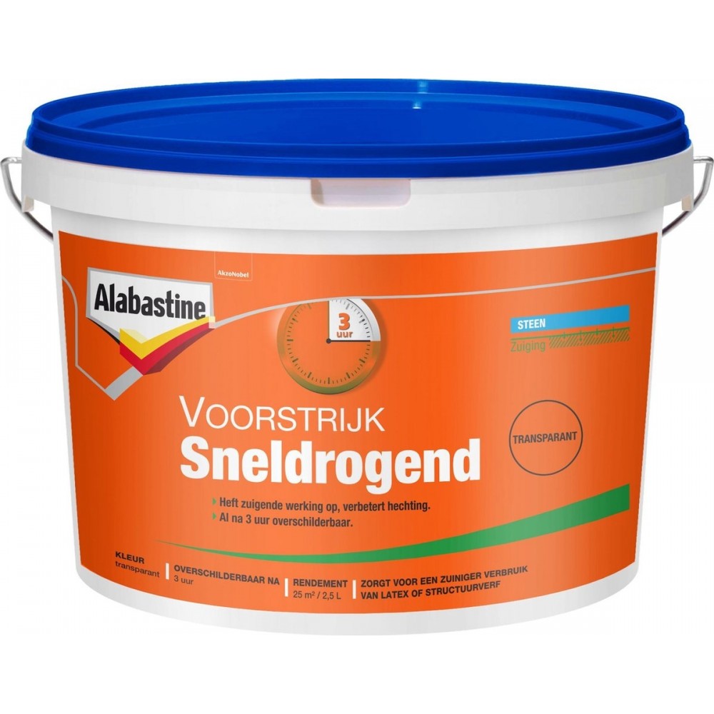 Alabastine sneldrogende voorstrijk transparant - 2,5 liter