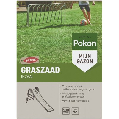 Pokon Graszaad Inzaai - 500gr - Gazonzaad - Geschikt voor 100m² - IJzersterk groen en zelfherstellend gras
