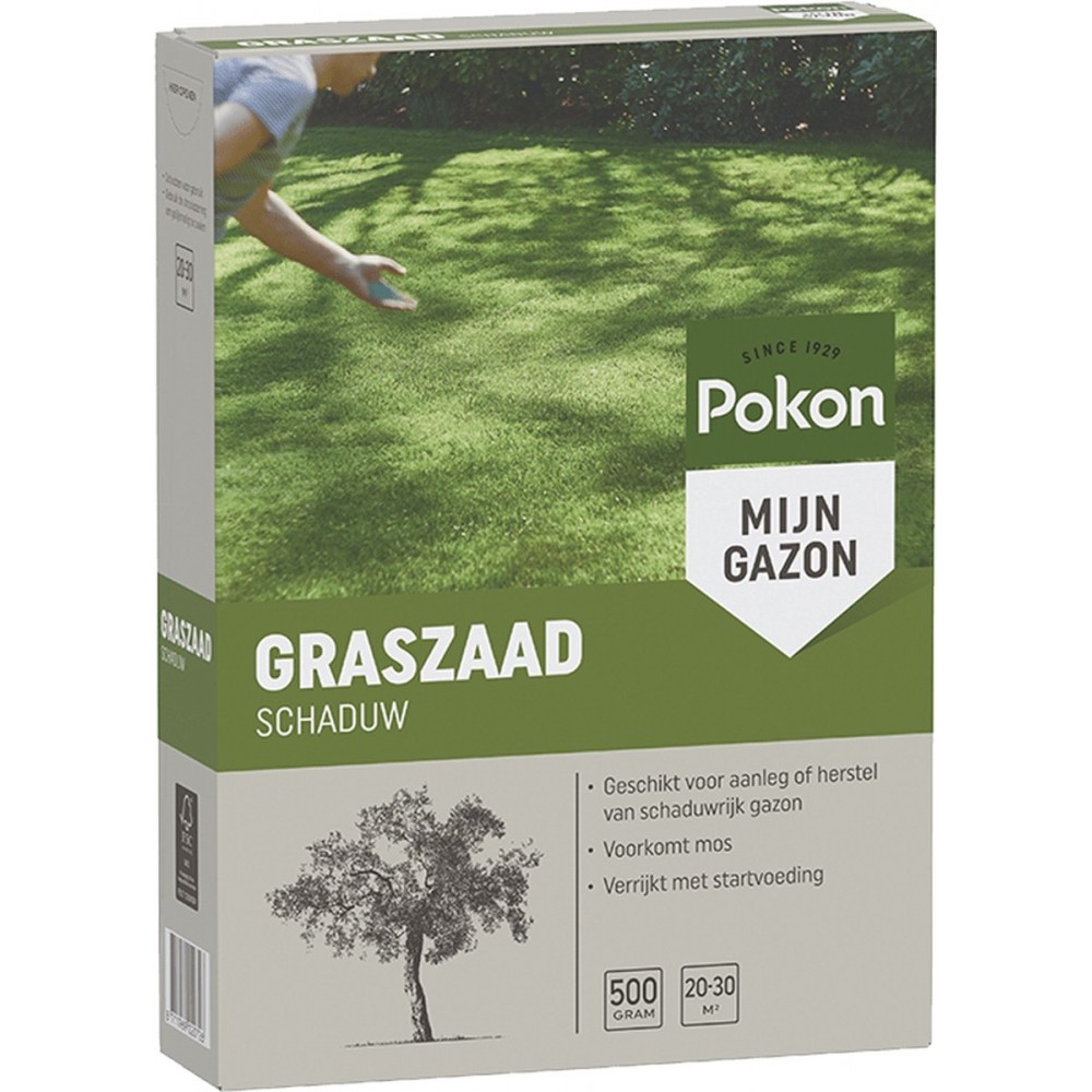 Pokon Graszaad Schaduw - 500gr - Gazonzaad - Geschikt voor 20m² tot 30m² - Speciaal voor een schaduwrijk gazon