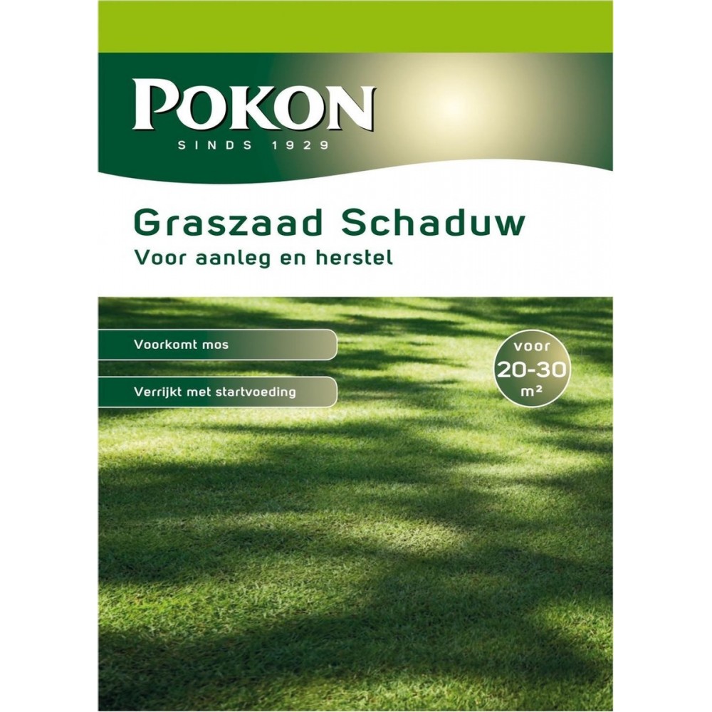 Pokon Graszaad Schaduw - 500gr - Gazonzaad - Geschikt voor 20m² tot 30m² - Speciaal voor een schaduwrijk gazon