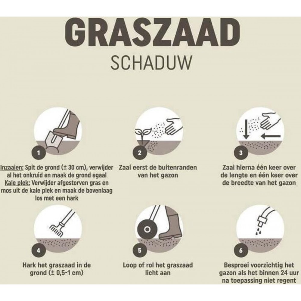 Pokon Graszaad Schaduw - 1kg - Gazonzaad - Geschikt voor 40m² tot 60m² - Speciaal voor een schaduwrijk gazon