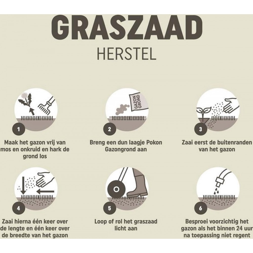 Pokon Graszaad Herstel - 250gr - Gazonherstel - Geschikt voor 10m² tot 15m² - Supersnel egaal groen gras