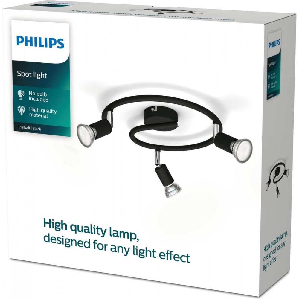 Philips Limbali opbouwspot - 3-lichts - zwart