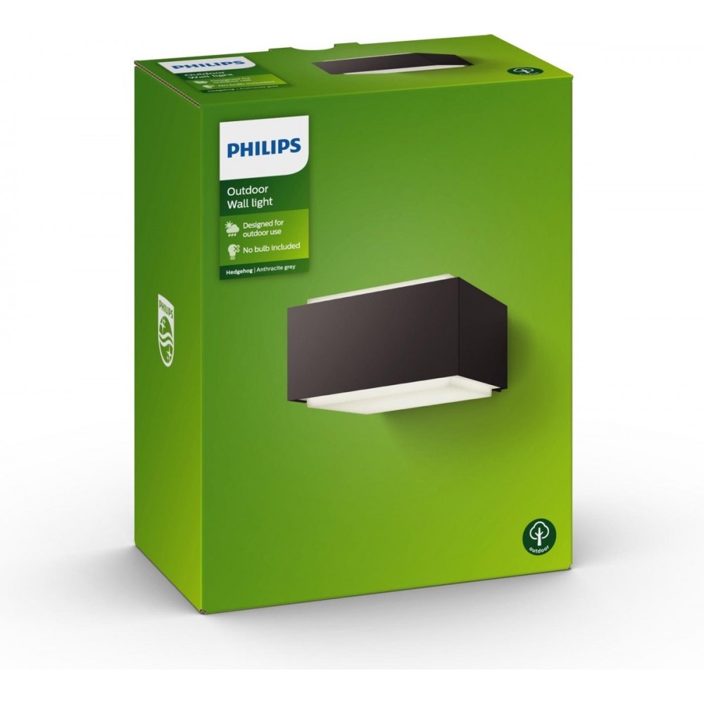 Philips Hedgehog Wandlamp - Antraciet - 1x42W