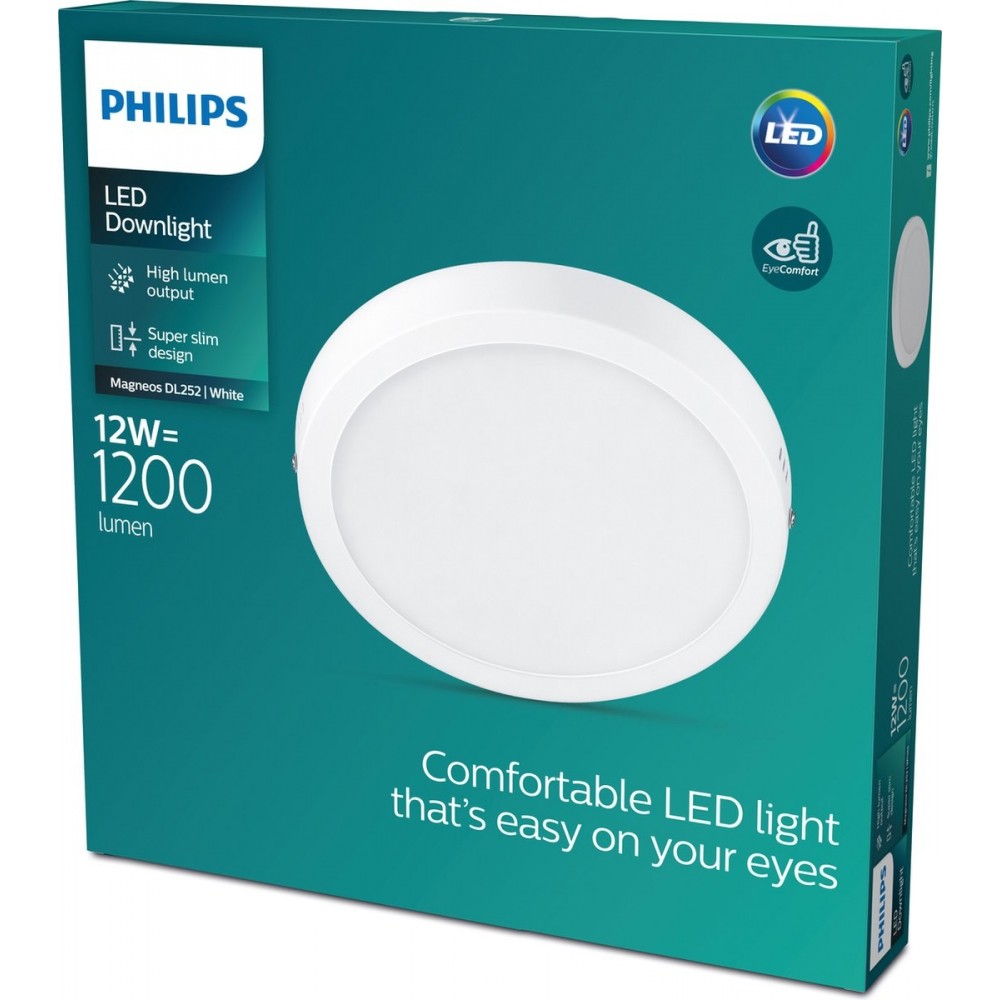 Philips Magneos plafondlamp - wit - rond - klein - 12 W