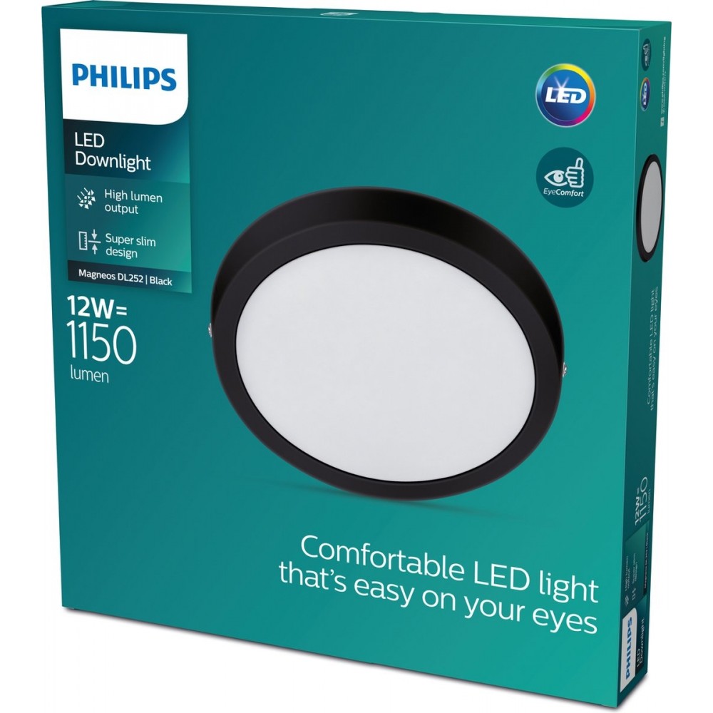 Philips Magneos plafondlamp - zwart - rond - klein