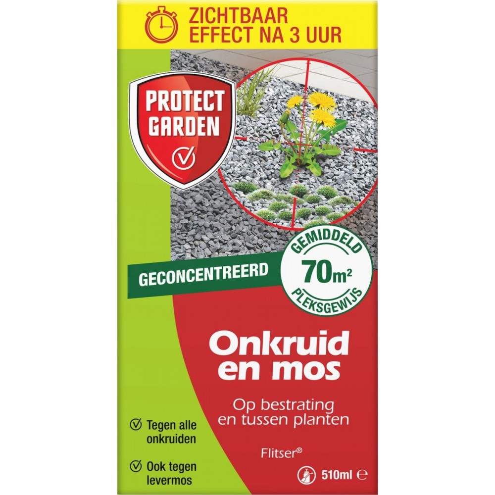 Protect Garden Flitser Concentraat Onkruid Bestrijdingsmiddel - 510 ml - Onkruidverdelger - Binnen 3 uur Resultaat