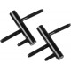 Starx - inboor paumelle (scharnier) - voor opdekdeur - voor houten kozijnen-75 x 14 mm - zwart - 2 stuks