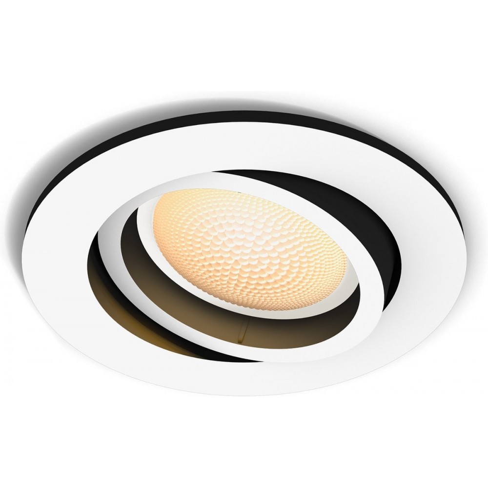 Philips Hue Milliskin recessed Inbouwspot uitbreiding - warm tot koelwit licht - GU10 - Wit - 5W - Rond - Bluetooth