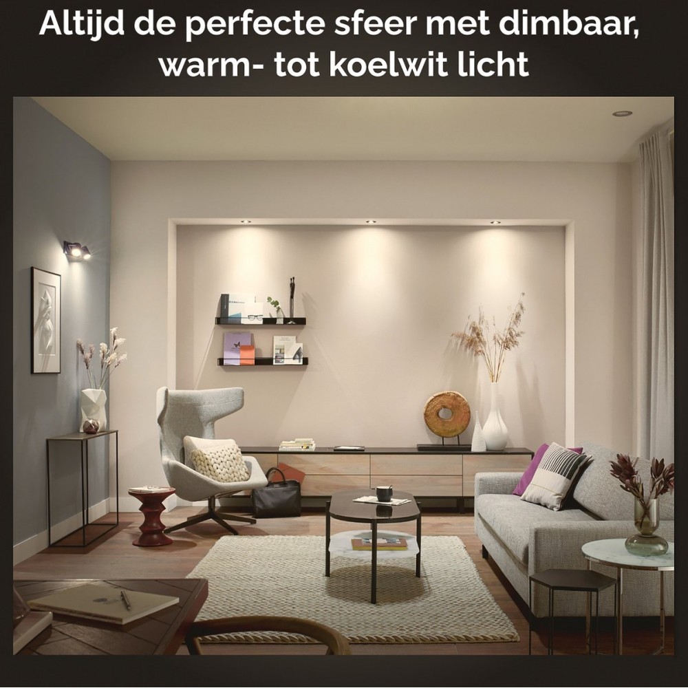 Philips Hue Milliskin recessed Inbouwspot uitbreiding - warm tot koelwit licht - GU10 - Wit - 5W - Rond - Bluetooth