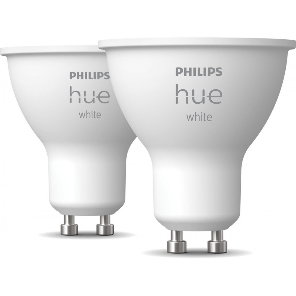 Philips Hue Slimme Lichtbron GU10 Duopack - zachtwit licht- 5,7W - Bluetooth - 2 Stuks