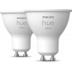 Philips Hue Slimme Lichtbron GU10 Duopack - zachtwit licht- 5,7W - Bluetooth - 2 Stuks