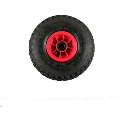 Bolderkarwiel Steekwagenwiel met luchtband 3.00-4 | Asgatdiameter 20mm rollager | Hoogte wiel 26cm