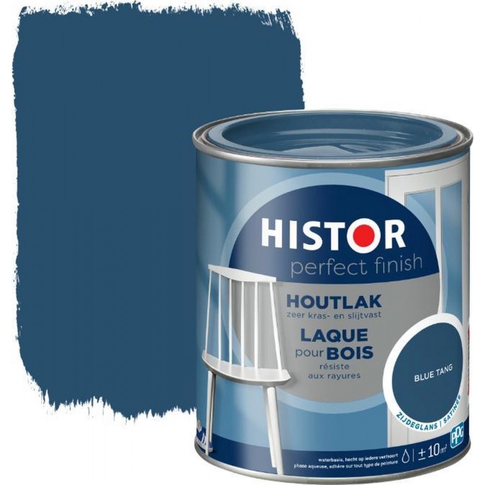 Histor Perfect Finish Houtlak Zijdeglans - Krasvast & Slijtvast - Dekkend - 0.75L - Blue Tang - Blauw