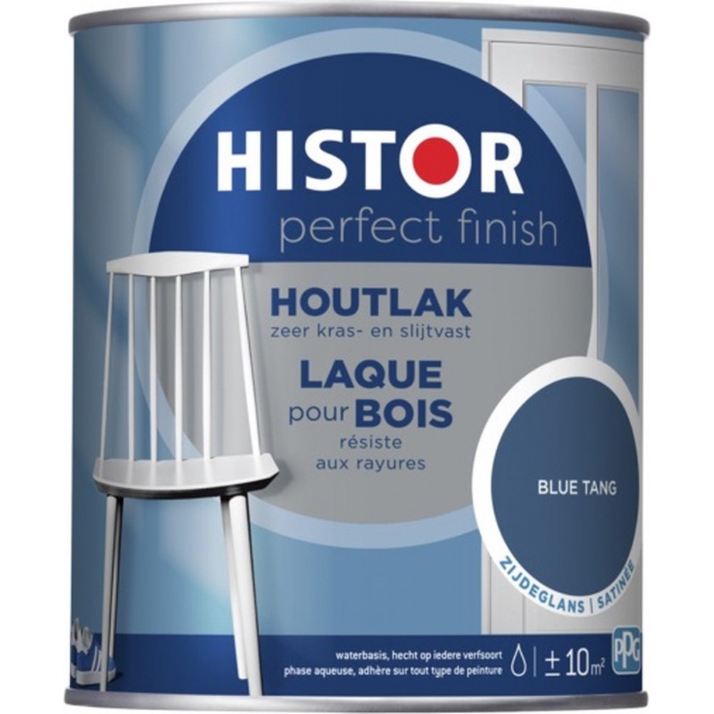 Histor Perfect Finish Houtlak Zijdeglans - Krasvast & Slijtvast - Dekkend - 0.75L - Blue Tang - Blauw