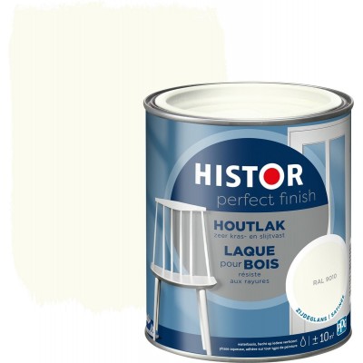 Histor Perfect Finish Houtlak Zijdeglans - Krasvast & Slijtvast - Dekkend - 0.75L - Ral 9010 - Wit