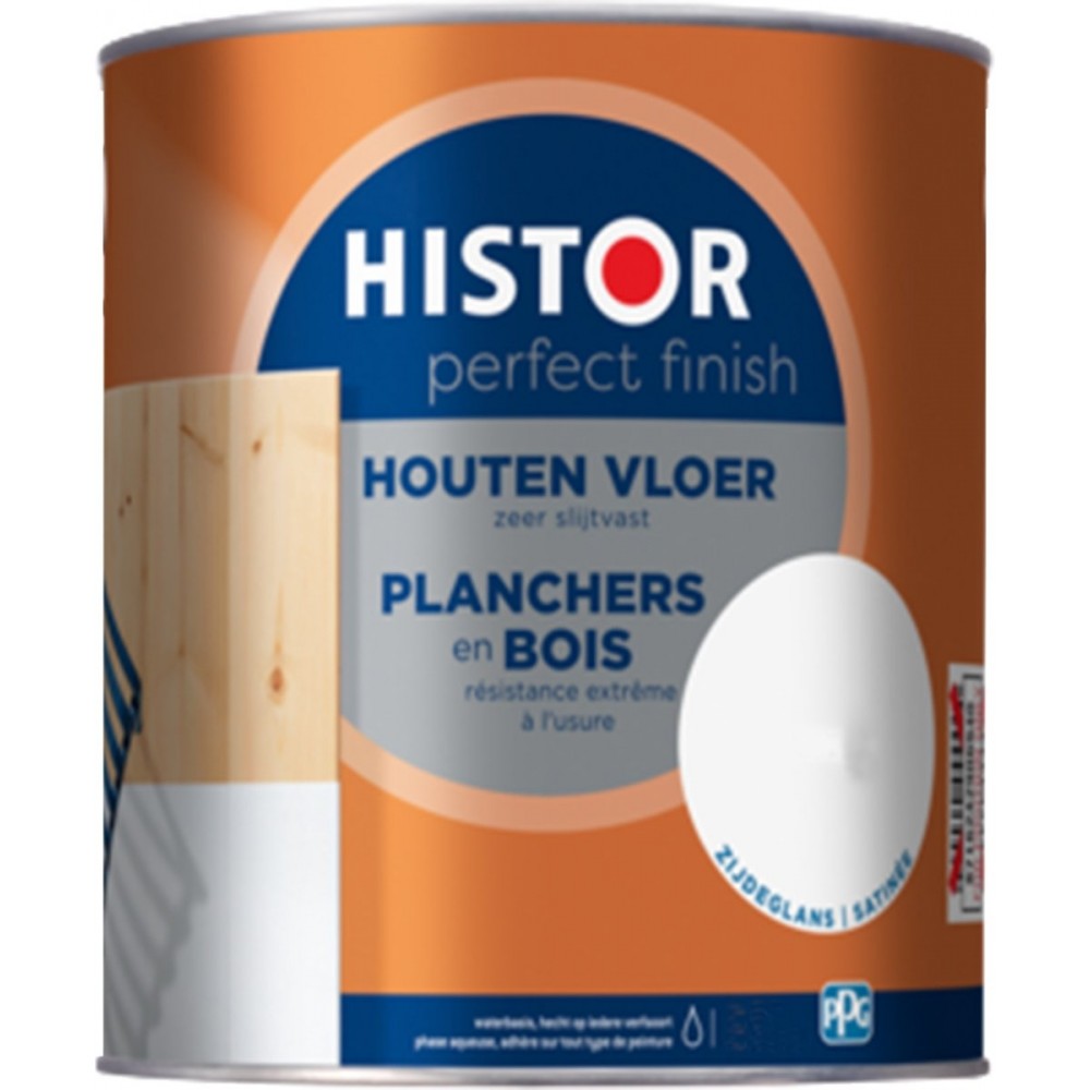 Histor Perfect Finish Houten Vloer Zijdeglans - Zeer Slijtvast - Extra Dekkend - 0.75L - Wit