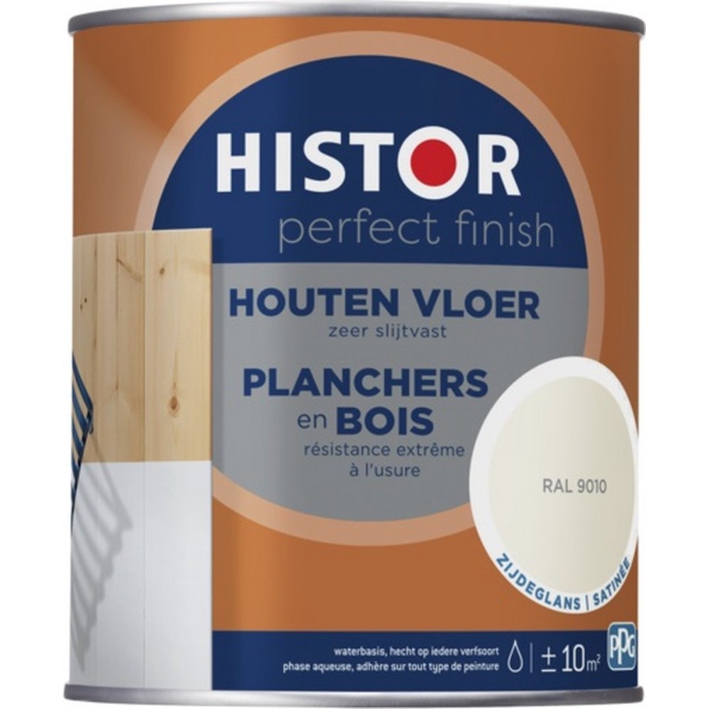 Histor Perfect Finish Houten Vloer Zijdeglans - Zeer Slijtvast - Extra Dekkend - 0.75L - Wit