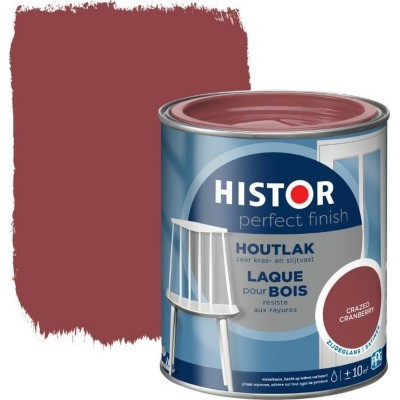 Histor Perfect Finish Houtlak Zijdeglans - Krasvast & Slijtvast - Dekkend - 0.75L - Crazed Cranberry