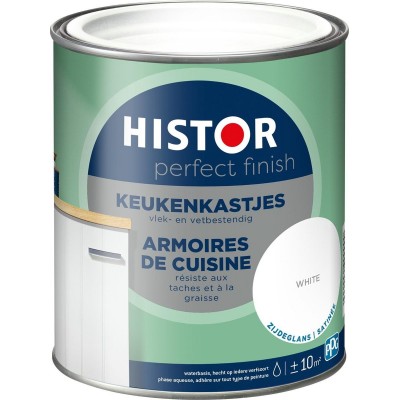 Histor Perfect Finish Keukenkastjes Zijdeglans - Vlek- & Vetbestendig - Afwasbaar - 0.75L - Wit