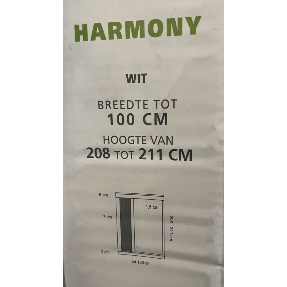 Plissé hordeur Harmony 208 – 211 cm wit / breedte 100 cm