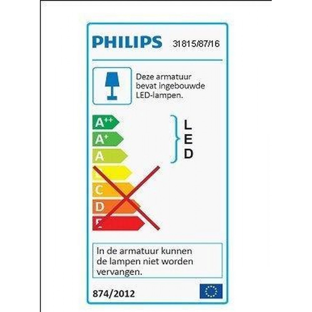 Philips Twirly plafonnière - grijs - groot - warmwit licht - 17 W