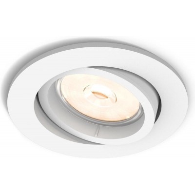 Philips Donegal inbouwspot - 1-lichts - wit - rond